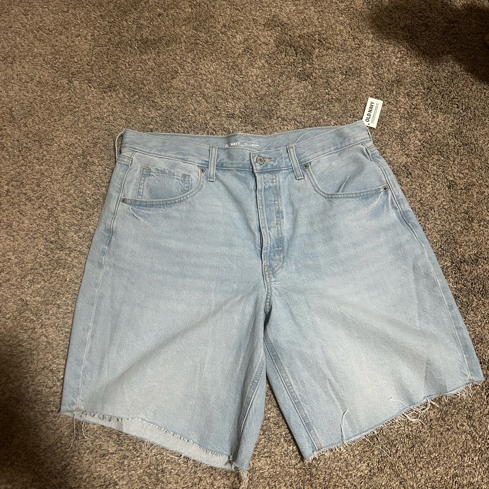 Sold Out Size 12 Mid Rise Baggy Cut Off Jean Bermuda Shorts -- 9 inch inseam